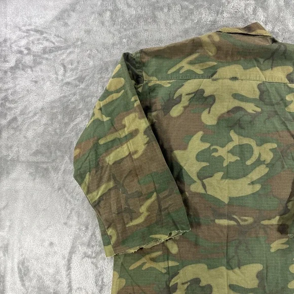 Vintage 60s Vietnam USMC Shirt Men's Small-Long Rip Stop Fatigue Tropical Jungle - Picture 13 of 16